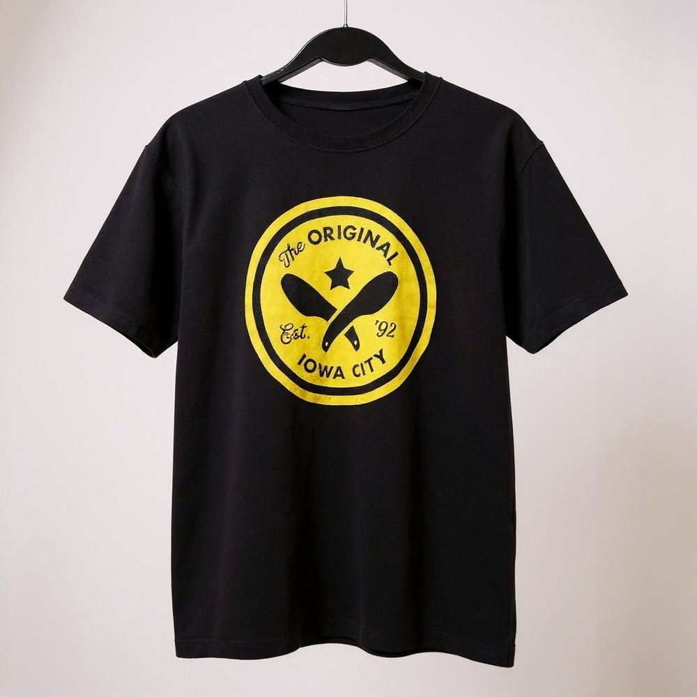 Jerzees T-Shirt Iowa City BYOB Burrito Graphic Black‎ Yellow Small S